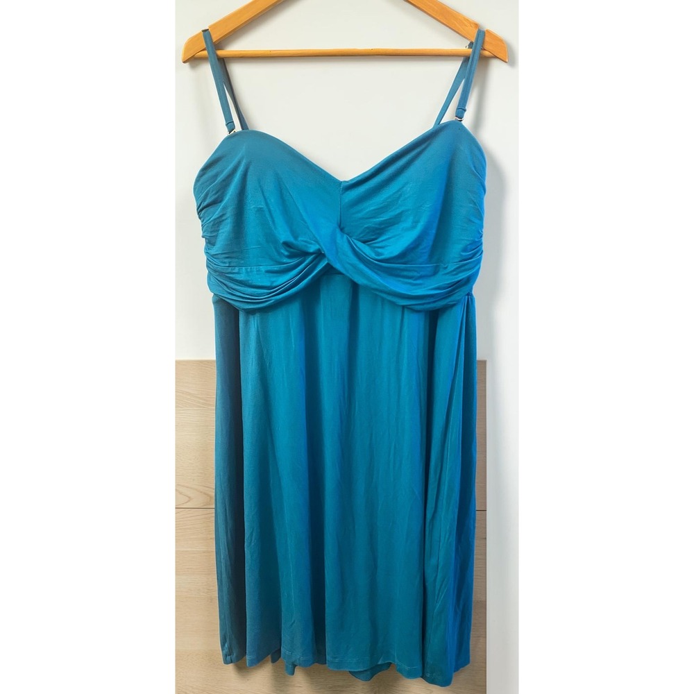 Soma Intimates Twist Front Multi Way Straps Peacock Blue XXL Halter Dress NWT